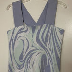 525 America  square neck blue swirl stretchy bandage tank top size Medium Photo 0