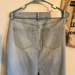 EXPRESS  long maxi denim skirt raw hem and high slit in the back Photo 4