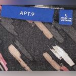 Apt. 9 Long layered bell sleeve vneck black blush and mocha brush stroke top size large Photo 6