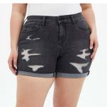 Torrid Light Black Denim Mid Rise Stretch Ripped Jean Shorts Size 24 Photo 0