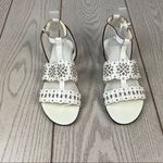 Furla Aurora Laser Cut Lace Pattern Leather Sandals EUR38 Petalo LE White $345 Photo 3