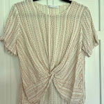 potter's pot 🚨 SALE  white linen textured cropped knot front blouse Photo 0