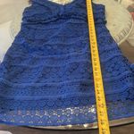 Sam Edelman  Cobalt Lace Fringe Dress sleeveless size 14 lined tassels NWT Photo 8
