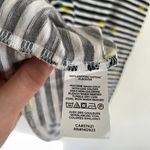 Loft ANN TAYLOR White Black Stripe Pineapple Fruit V-Neck 100% Cotton Tank Top Photo 6