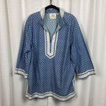NicoBlu Cotton Capri Tunic in Blue Vietre Porcelain Print Sz.2X Photo 3