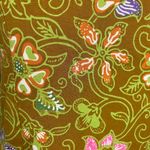 Batik Keris Dress Sheath Floral Unique Collar Cotton Women Size Medium Indonesia Brown Photo 7