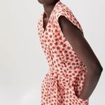 ZARA NWT Printed Belted Jumpsuit in Red White Floral Size Extra Small Photo 3