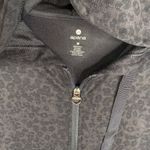 Apana NWT  Dark Gray Red Floral Print Full Zip Hooded Stretch Activewear Jacket M Photo 4