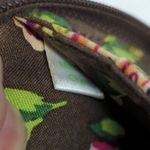 Vera Bradley Wrist Wallet Retired English Rose Zipper Closure Brown Pink Floral Photo 6