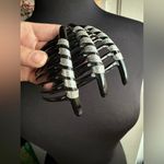 Vintage set made in Italy black silver plastic hair combs Photo 5