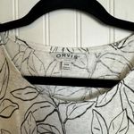 Orvis  Linen Blend White Botanical Cap Sleeve Top D8 Photo 2