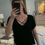 Bozzolo Black Shirt With Cross Detail Photo 0