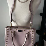 Michael Kors  Saffiano Leather Kellen Studded Blossom Satchel Bag in Pink Purse Photo 0