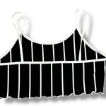 Scoop Neck Black And White Striped Crop Top Women Sz Large Photo 1