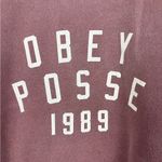 Women's Small Phys Ed Washed Burgundy Crewneck Sweatshirt Obey Posse 1989 Photo 2