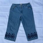 Woman Within  Light Blue Denim Capris size 12 Photo 0