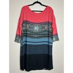 Free People  M Boho Stripe Print Tunic Top Modal Mini Dress Oversized Soft Comfy Photo 10