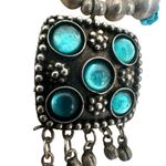 Turquoise colored Glass Bead Tribal Pendant Necklace Blue Photo 4