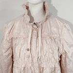 Chico's Light Pink Jacket with Layered Ruffles Size Medium Pink Satin Jacket Photo 1
