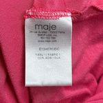 Maje Pink 100% Silk V Neck Short Sleeve Cutout Back Mini T Shirt Dress Size S Photo 6