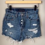 Aeropostale  Blue Distressed Jean Shorts High-Waisted 90s High Rise Cut Off Photo 0
