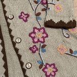 Victor Costa Occassion Flower Embroidery Cardigan Size Small Brown Photo 3