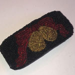 Vintage Black & Red Seed Bead Beaded Boho Bells Hair Clip Photo 0