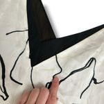 Club Monaco Women’s 14 Silk Double V-Neck Mini Dress White Black Floral Slip NWT Photo 6