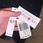 Teeze Me NWT  black metallic sparkly Pearl beaded neck evening dress Photo 5