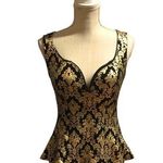 A'Gaci Gold Metallic Foil Print Top Photo 0