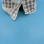 Akris Punto  Women’s Scoop Neck 3/4 Sleeve Top Size 6 Cream Sheer Dot Pattern Photo 10