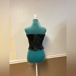 ZARA TRF Rhinestone Spiderweb Strapless Denim Corset Crop Top – XS Photo 2