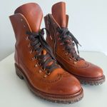 The Office Of Angela Scott Mr. Bernard Boots 40 EU | 10 US Brown Leather Combat Photo 2