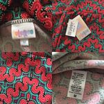 LuLaRoe  Cassie Printed Red & Teal Pencil Skirt M Photo 7