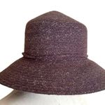 Cloche Hat Purple Fedora Cap Wide Brim Wool Felt Bow Knot Hat Photo 2