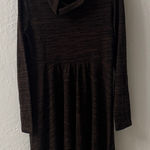 Isle By Melis Koran Brown Black Color Mix Turtleneck Knee Length Sweater Dress M Size M Photo 0