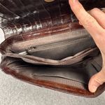 Vintage Eel Skin Shoulder Bag Deep Burgundy Flap Top Multiple Compartments Photo 5