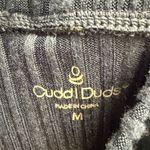 Cuddl Duds Dark Blue Button-Up Ribbed Shirt and Pants Set Lounge Pajama Photo 3