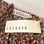 Lacausa  Playa Mini Dress Babydoll Cotton Romantic Puff Sleeve Mushroom Brown S Photo 5