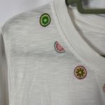 Rose + Olive  Women’s 2X White T-shirt Embroidered Fruit Detail Photo 4