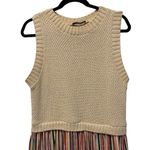 ZARA contrasting sweater striped skirt midi sleevless dress sieze large Photo 2