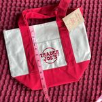 Trader Joe’s Mini Canvas Tote – Red (NWT) Photo 4