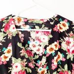 Forever 21  Floral Romper Black Multicolor Short Sleeve Tie Waist Size Medium Photo 5