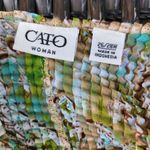 Cato Woman's Smocked Green and White Size 26/28W Tank-top Paisley Sleeveless Photo 4