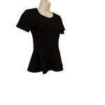 Caution to the Wind Womens Black Short Sleeve Peplum Blouse Size Small Photo 1