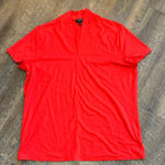 Talbots  Womens Blouse Shirt Large X Red Short Sleeves V-Neck Pullover Stretch Photo 0