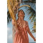 Maxi Dress by T. ZOVICH Mixed Media Floral Pink Salmon Sleeveless Ecofriendly M Photo 5