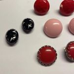 Lot of 5 Vintage /Modern Costume Earrings Clip On Screw On Pink Red Black Etc Photo 7