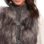 Calvin Klein  Faux Fur Sweater Vest buckle closure size XL Photo 13