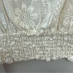 Anthropologie  Vineet Bahl Iona Peasant Top Cream Lace Crochet M Photo 4